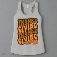 Thanksgiving Retro Groovy Holiday Cute Women's Tank Top thumb 3