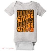Thanksgiving Retro Groovy Holiday Cute Baby Bodysuit thumb 0