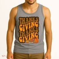 Thanksgiving Retro Groovy Holiday Cute Tank Top thumb 3
