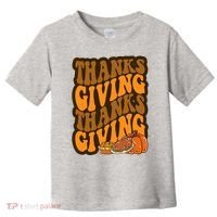 Thanksgiving Retro Groovy Holiday Cute Toddler T-Shirt thumb 0