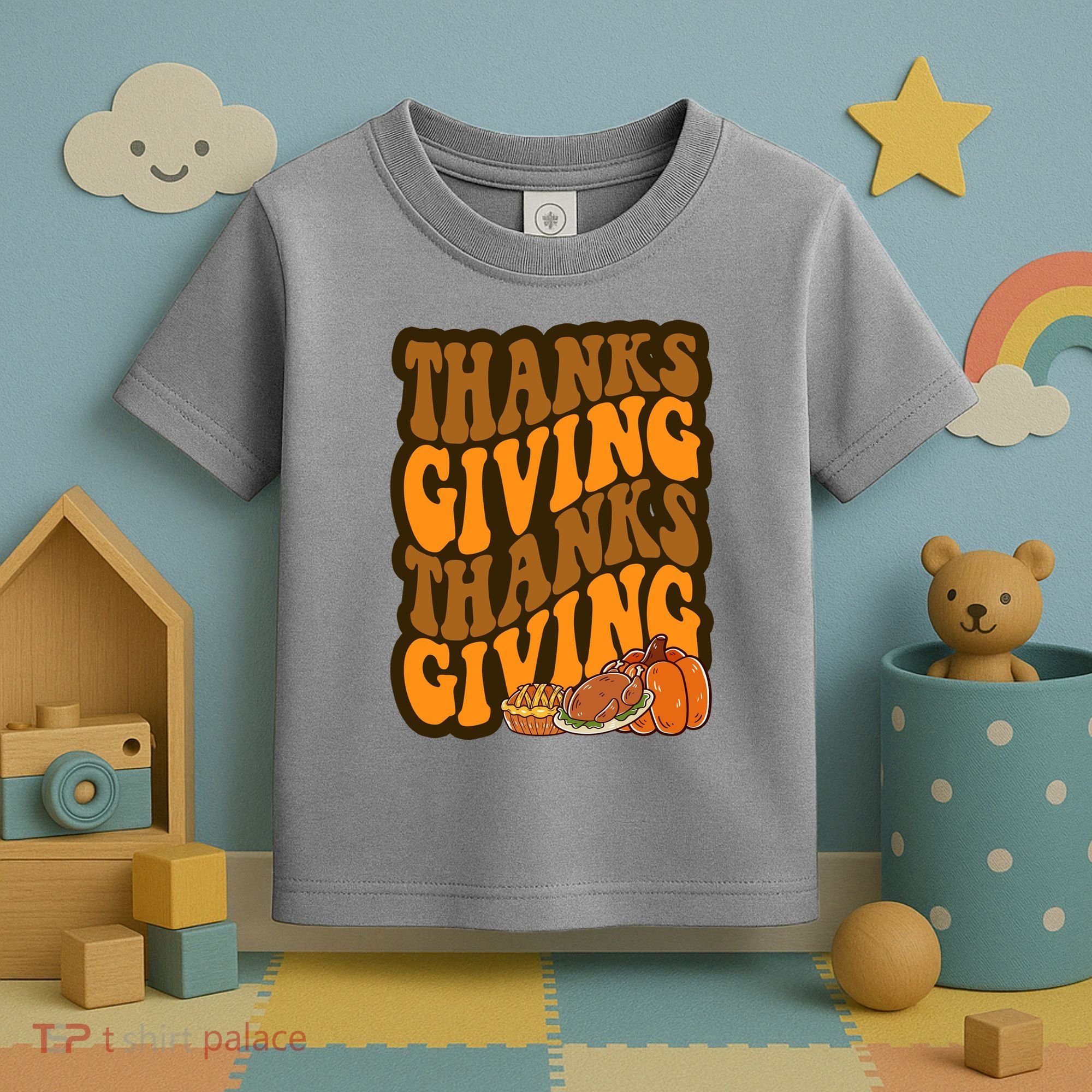 Thanksgiving Retro Groovy Holiday Cute Toddler T-Shirt