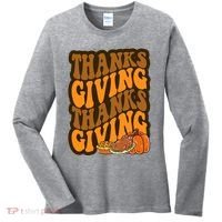Thanksgiving Retro Groovy Holiday Cute Women's Long Sleeve Shirt thumb 0