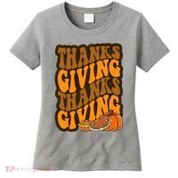 Thanksgiving Retro Groovy Holiday Cute Women's T-Shirt thumb 0