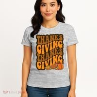 Thanksgiving Retro Groovy Holiday Cute Women's T-Shirt thumb 4