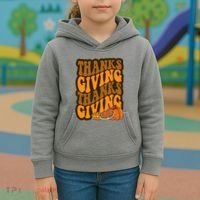 Thanksgiving Retro Groovy Holiday Cute Kids Hoodie thumb 3