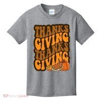 Thanksgiving Retro Groovy Holiday Cute Kids T-Shirt thumb 0