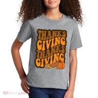 Thanksgiving Retro Groovy Holiday Cute Kids T-Shirt thumb 2