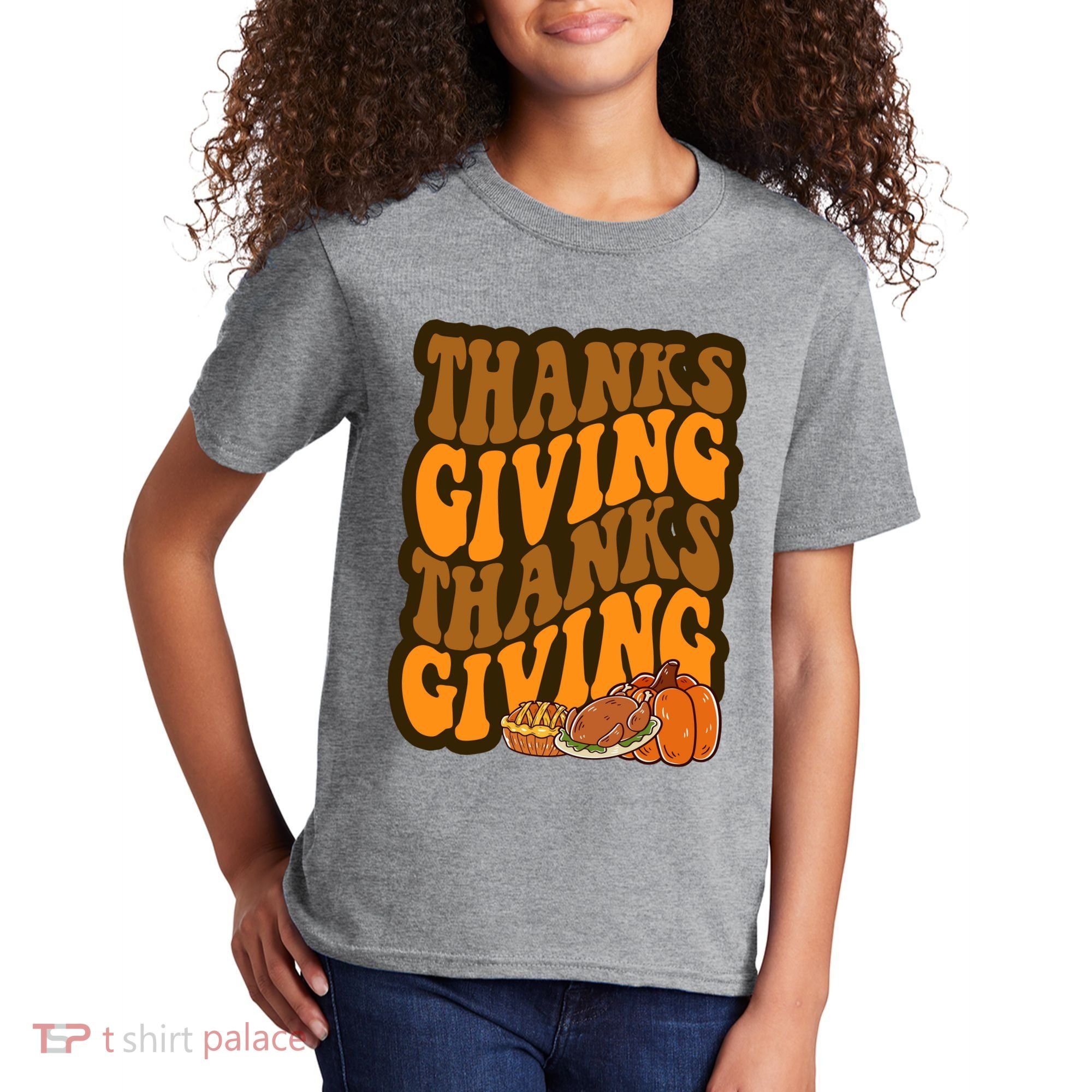 Thanksgiving Retro Groovy Holiday Cute Kids T-Shirt
