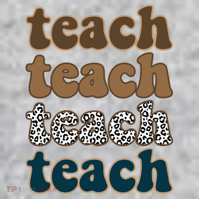 Teach Retro Gift For Teacher The Baniff Cuffed Pom Beanie