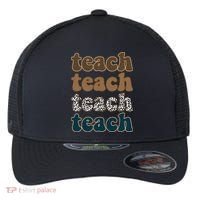 Teach Retro Gift For Teacher Flexfit Unipanel Trucker Cap thumb 0