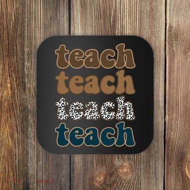 Teach Retro Gift For Teacher Coaster