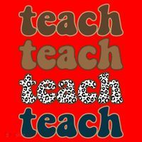 Teach Retro Gift For Teacher Santa Hat thumb 1
