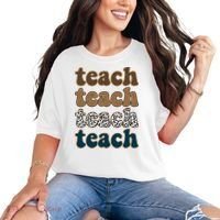 Teach Retro Gift For Teacher Comfort Colors T-Shirt thumb 0