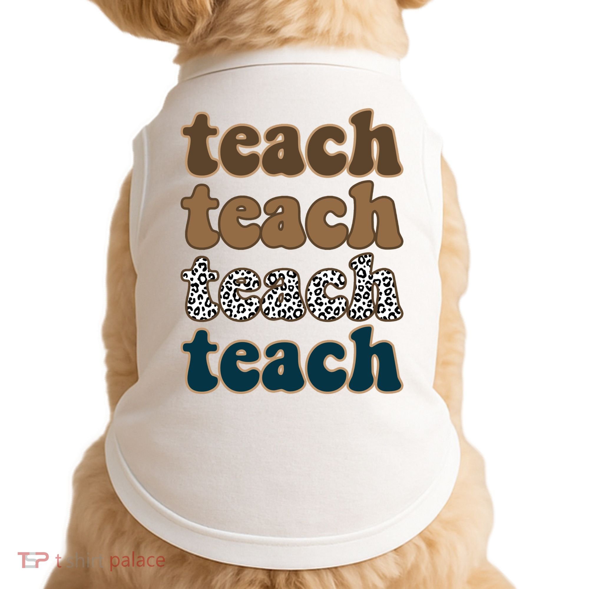 Teach Retro Gift For Teacher Doggie Tank