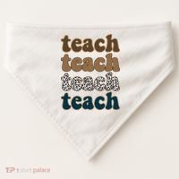 Teach Retro Gift For Teacher USA-Made Doggie Bandana thumb 0