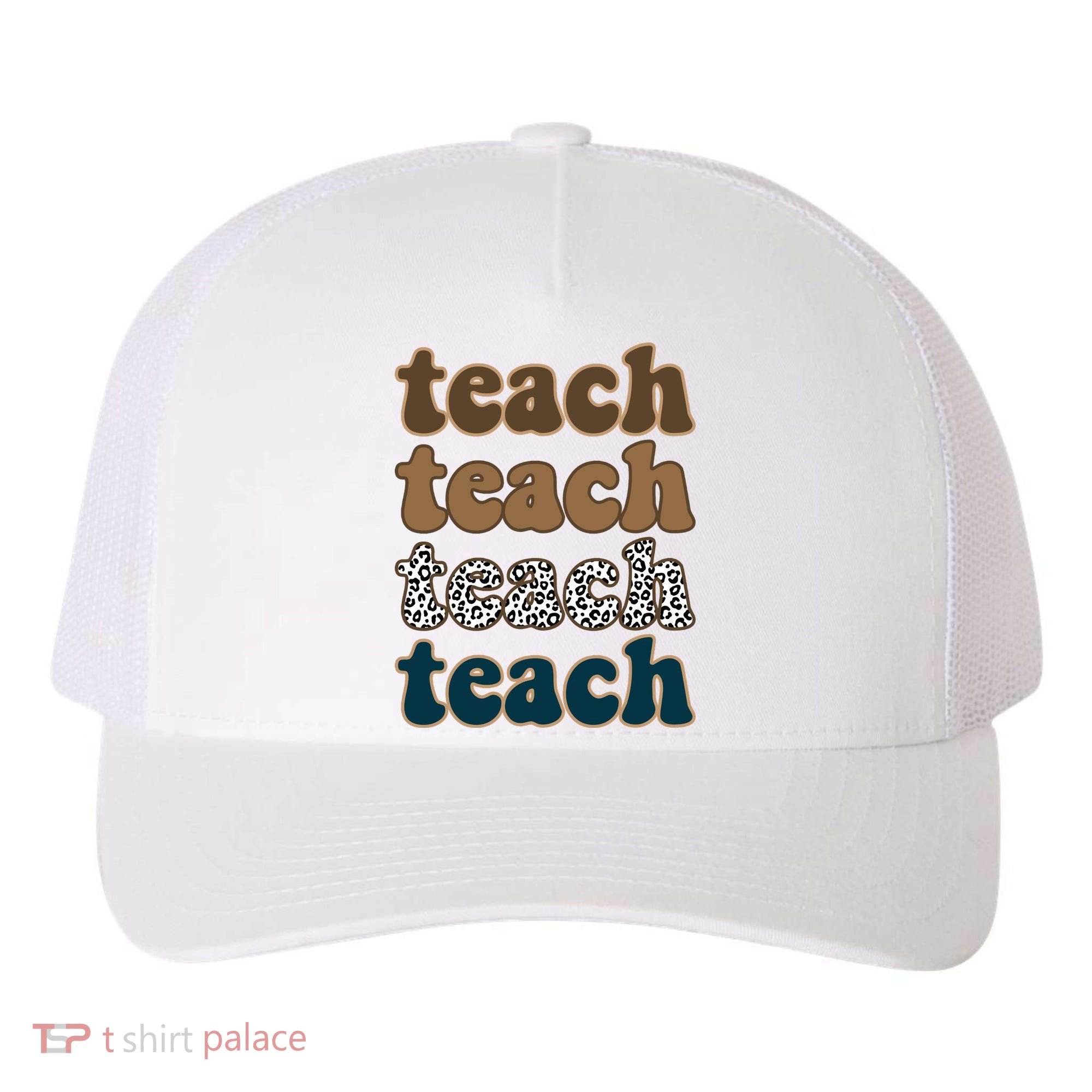 Teach Retro Gift For Teacher Yupoong Adult 5-Panel Trucker Hat