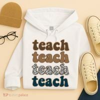 Teach Retro Gift For Teacher Hoodie thumb 4