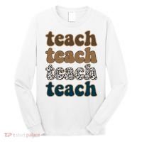 Teach Retro Gift For Teacher Long Sleeve Shirt thumb 0