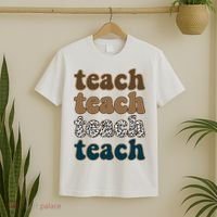 Teach Retro Gift For Teacher T-Shirt thumb 2