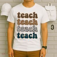 Teach Retro Gift For Teacher T-Shirt thumb 6