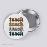 Teach Retro Gift For Teacher Button thumb 0