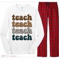 Teach Retro Gift For Teacher Long Sleeve Pajama Set thumb 0