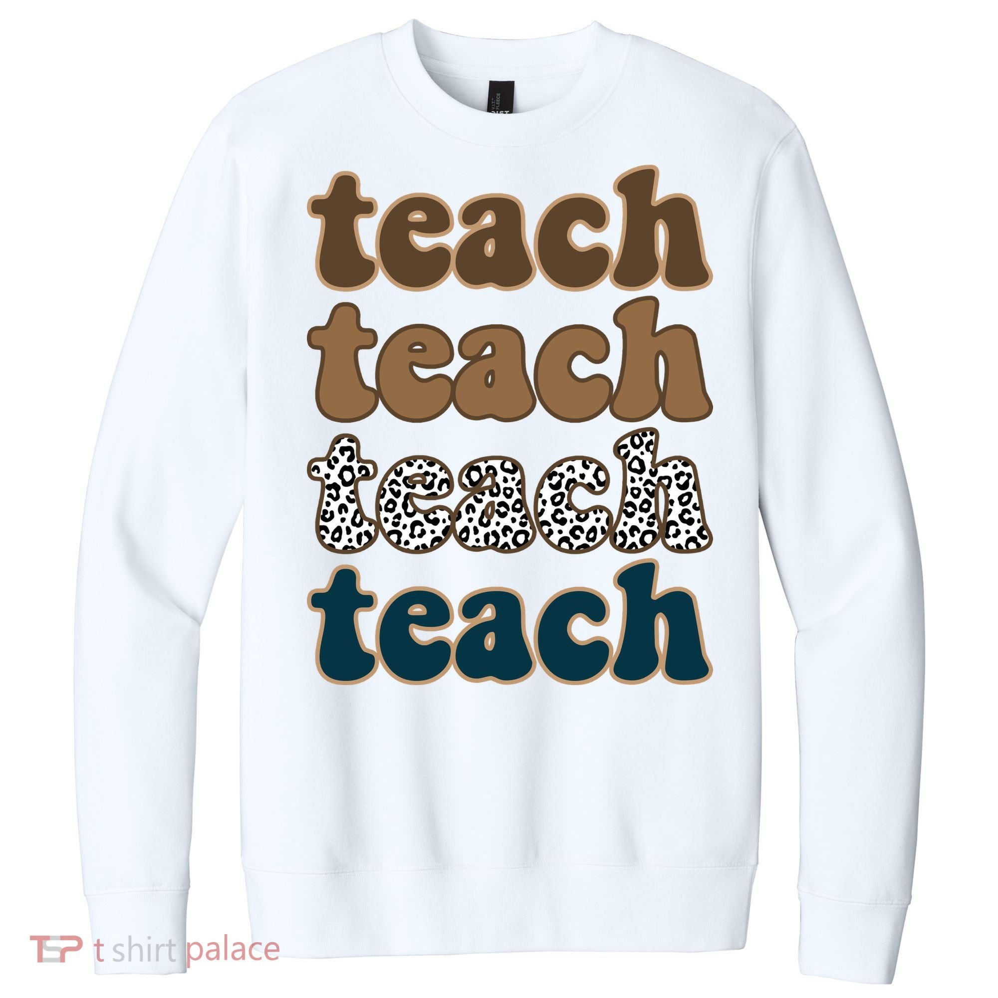 Teach Retro Gift For Teacher V.I.T. Fleece Crew Sweatshirt