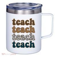 Teach Retro Gift For Teacher 12oz Stainless Steel Coffee Mug thumb 0