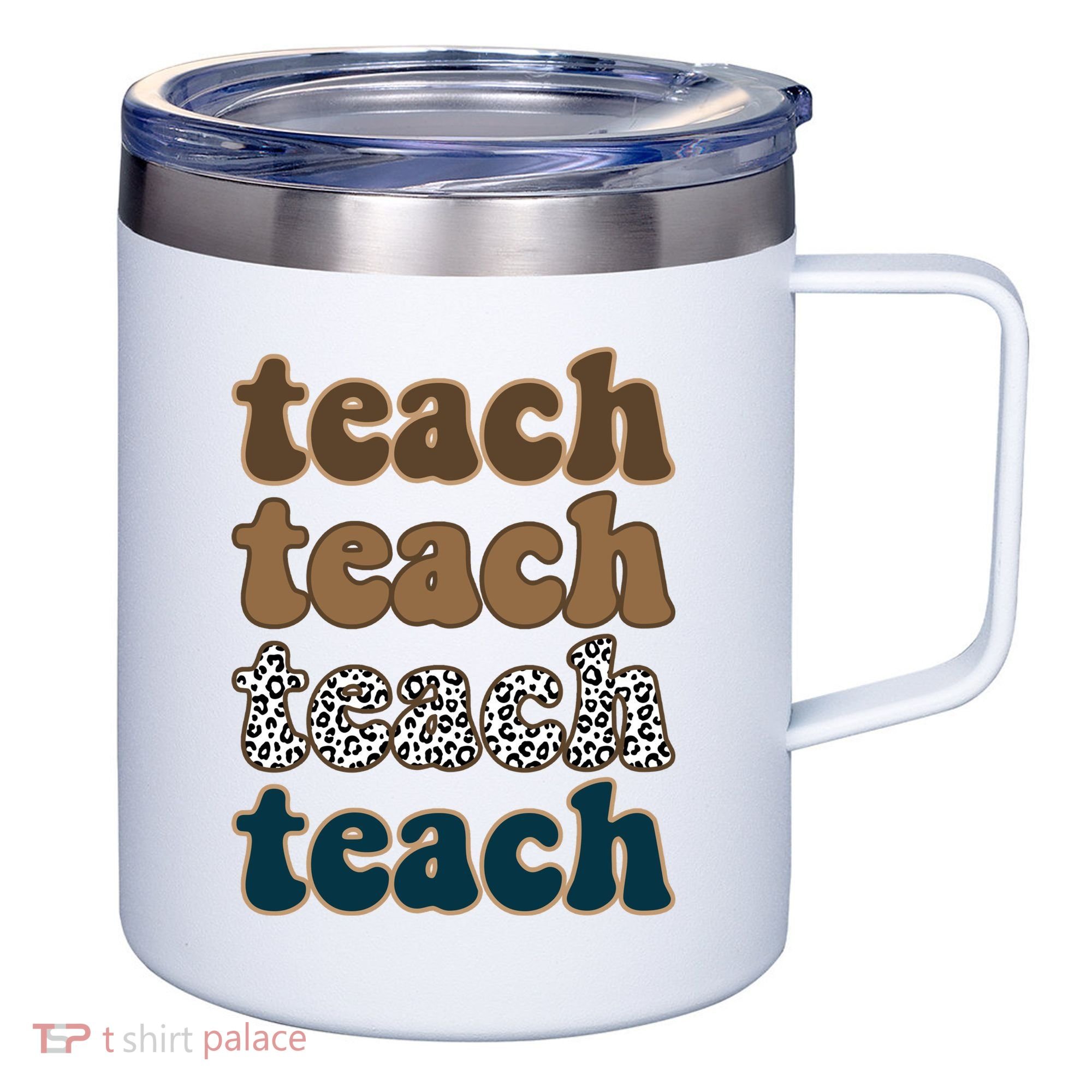 Teach Retro Gift For Teacher 12oz Stainless Steel Coffee Mug