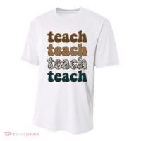 Teach Retro Gift For Teacher Youth Performance Sprint T-Shirt thumb 0