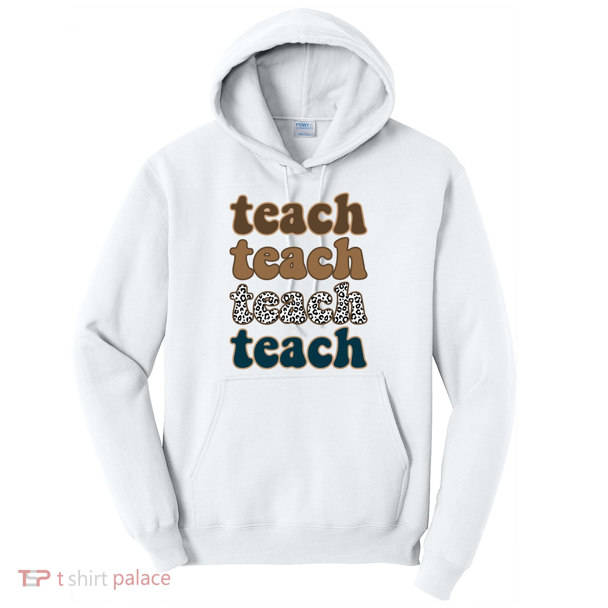Teach Retro Gift For Teacher Tall Hoodie