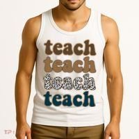 Teach Retro Gift For Teacher Tank Top thumb 3