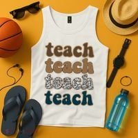 Teach Retro Gift For Teacher Tank Top thumb 4