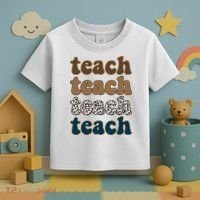 Teach Retro Gift For Teacher Toddler T-Shirt thumb 3