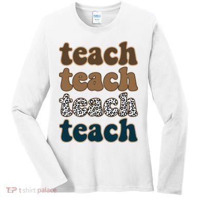 Teach Retro Gift For Teacher Women's Long Sleeve Shirt