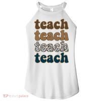 Teach Retro Gift For Teacher Women's Perfect Tri Rocker Tank thumb 0