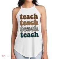 Teach Retro Gift For Teacher Women's Perfect Tri Rocker Tank thumb 2