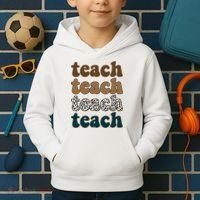 Teach Retro Gift For Teacher Kids Hoodie thumb 2