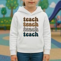Teach Retro Gift For Teacher Kids Hoodie thumb 3