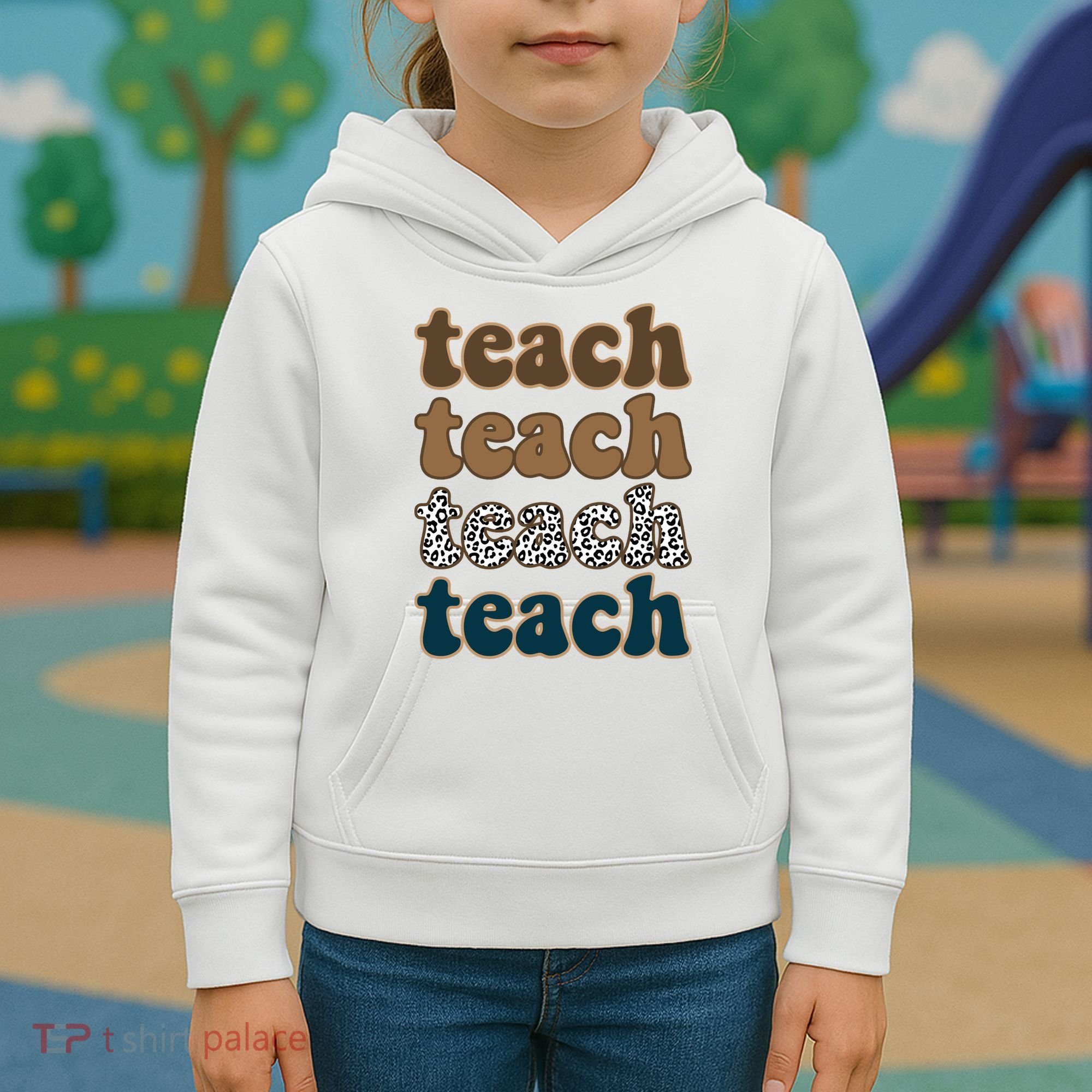 Teach Retro Gift For Teacher Kids Hoodie