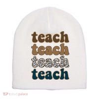 Teach Retro Gift For Teacher Short Acrylic Beanie thumb 0