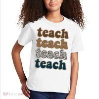 Teach Retro Gift For Teacher Kids T-Shirt thumb 2