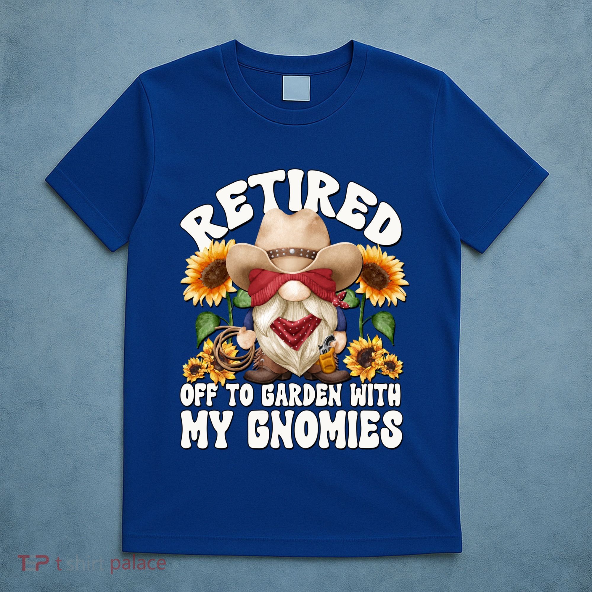 Texas Retiret Gnome Dad For Cow Lover Retired Grandpa Gift T-Shirt