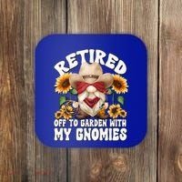 Texas Retiret Gnome Dad For Cow Lover Retired Grandpa Gift Coaster thumb 0