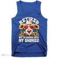 Texas Retiret Gnome Dad For Cow Lover Retired Grandpa Gift Tank Top thumb 0