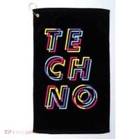 Techno Rave Gabber Gift Dj Edm Clubbing Raver Gift Golf Towel thumb 0