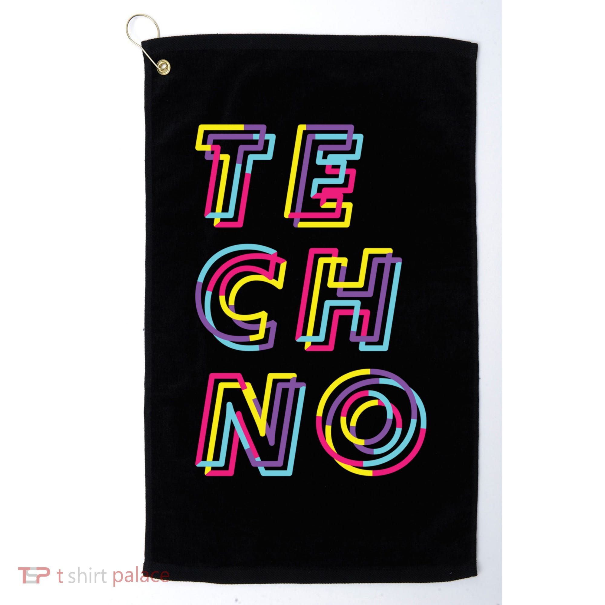 Techno Rave Gabber Gift Dj Edm Clubbing Raver Gift Golf Towel
