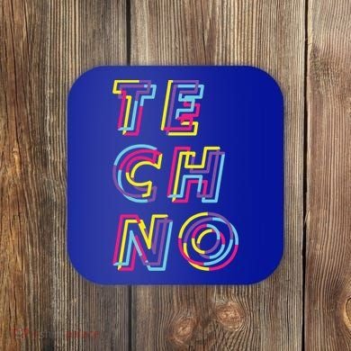 Techno Rave Gabber Gift Dj Edm Clubbing Raver Gift Coaster