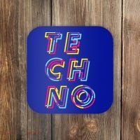 Techno Rave Gabber Gift Dj Edm Clubbing Raver Gift Coaster thumb 0