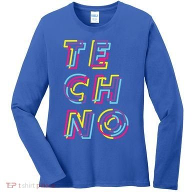 Techno Rave Gabber Gift Dj Edm Clubbing Raver Gift Women's Long Sleeve Shirt